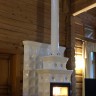 Печь-камин ИСТРА центральный двухъярусный (цвет изразцов белый/ваниль) КИМРпечь       